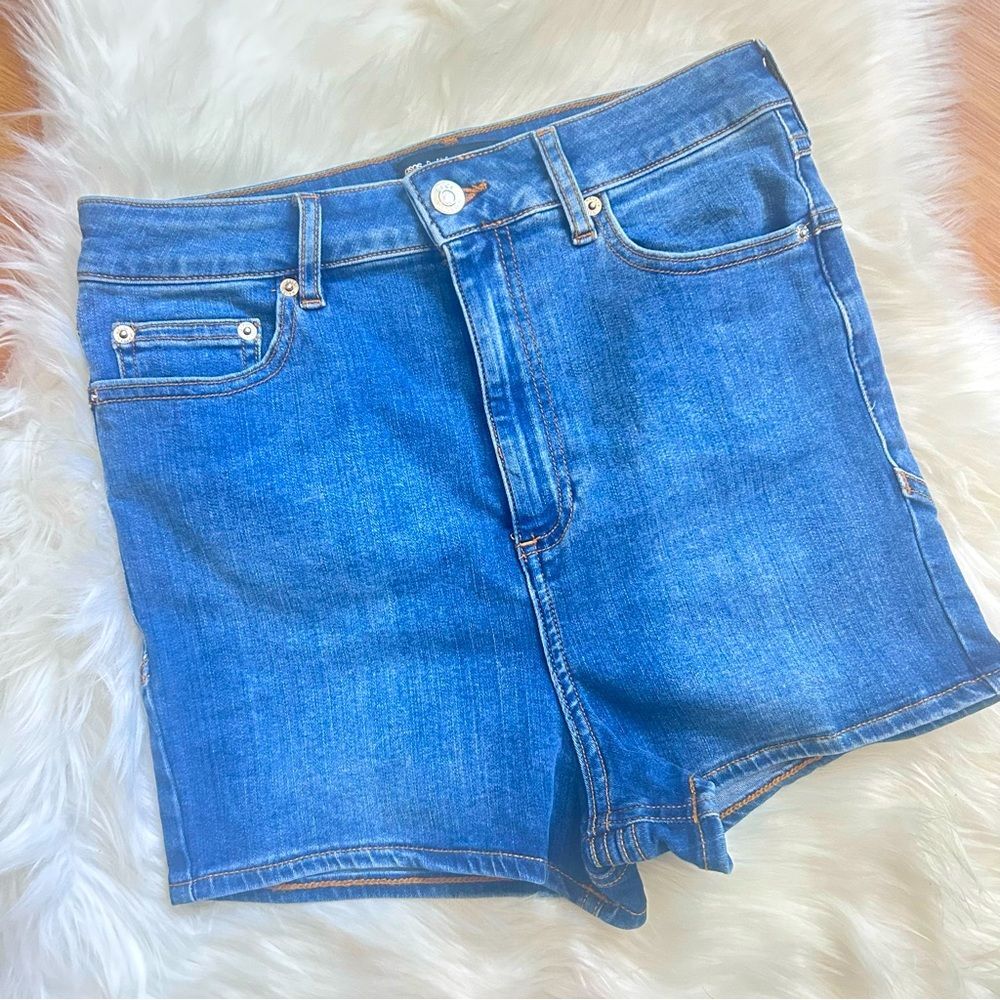 NEW ASOS Micro Short Denim Shorts High Waist 70s Western Size 6